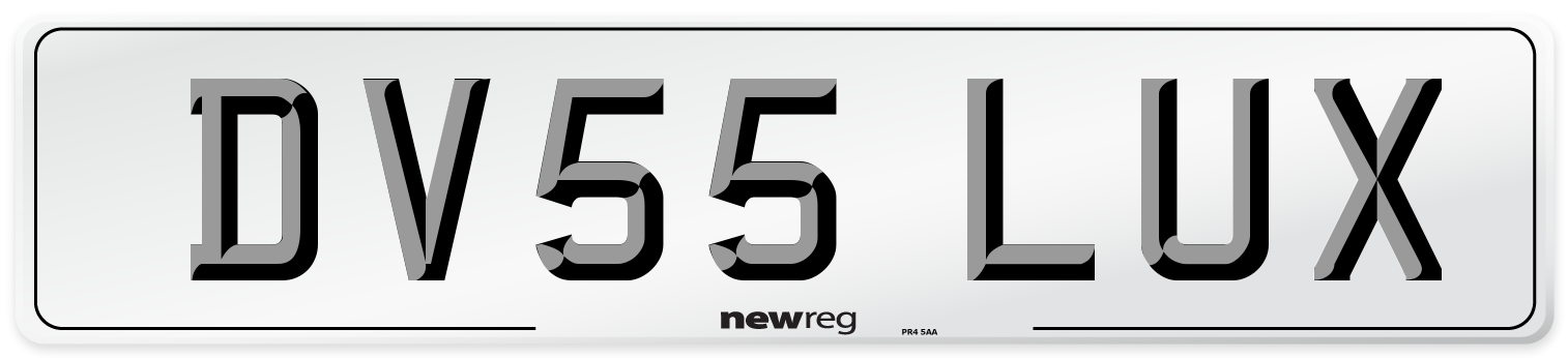 DV55 LUX Number Plate from New Reg